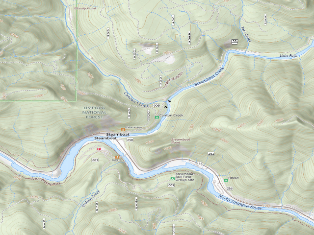 USGS topographic map of Canton Creek