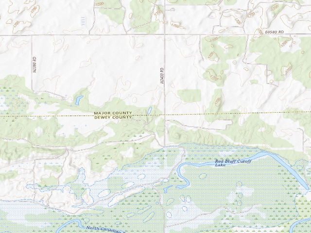 USGS topographic map of Canton WMA primitive camp #1
