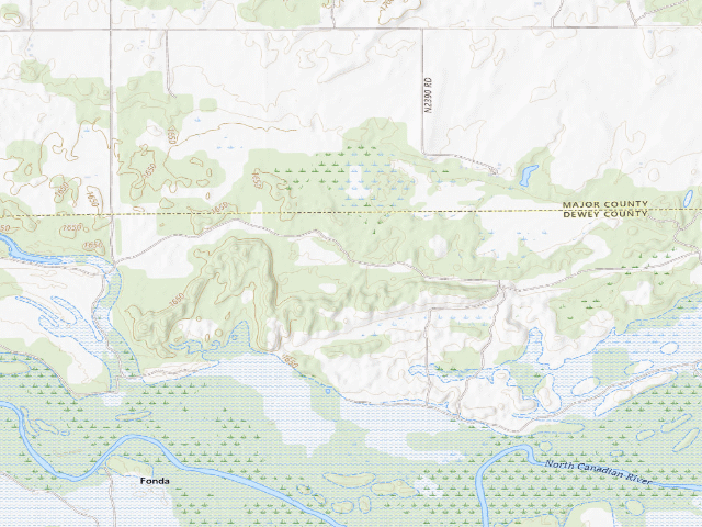 USGS topographic map of Canton WMA primitive camp #2