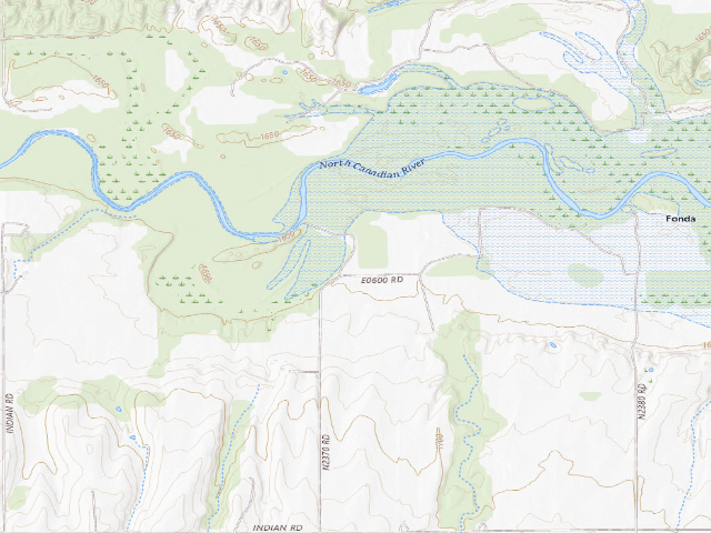 USGS topographic map of Canton WMA primitive camp #5