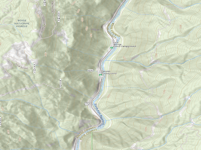 USGS topographic map of Canyon Campground