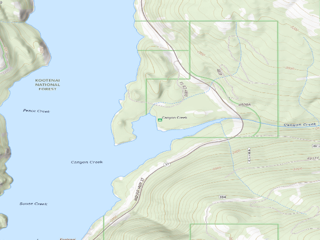 USGS topographic map of Canyon Creek