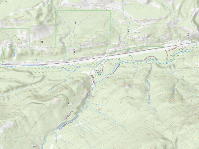 USGS topographic map of Canyon Creek