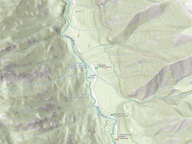 USGS topographic map of Canyon Forest Camp