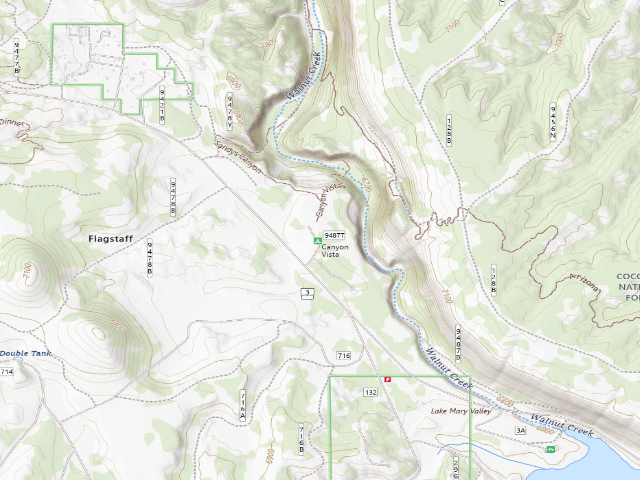 USGS topographic map of Canyon Vista Campground