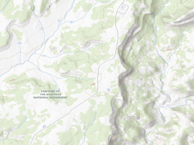 USGS topographic map of Canyons Of The Ancient National Monument