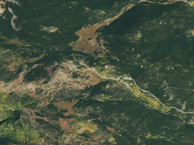 Aerial image of Caribou Dispersed Camping Area