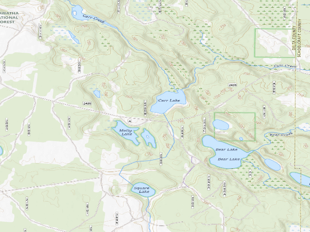 USGS topographic map of Carr Lake Camping Area