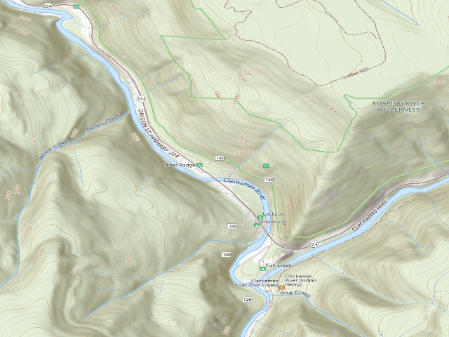 USGS topographic map of Carter Bridge Campground