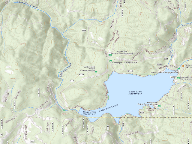 USGS topographic map of Cartwright Ridge Campground