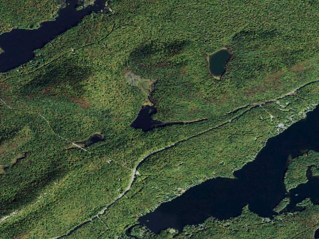 Aerial image of Cary Lake Campsite (Fulton Chain Wild Forest)