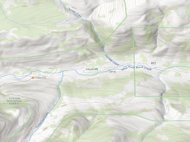 USGS topographic map of Cascade Campground
