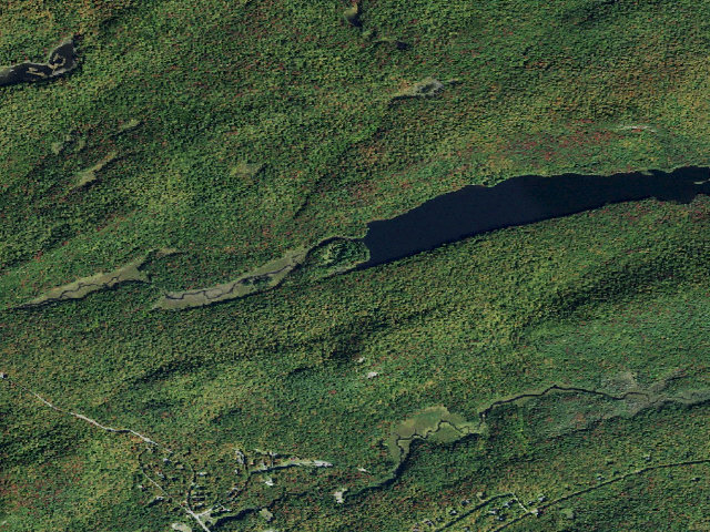 Aerial image of Cascade Lake Designated Campsite #1 [DEC #18674] (Pigeon Lake Wilderness)