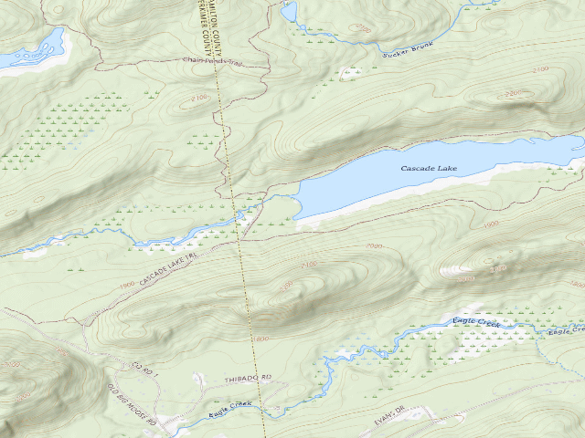 USGS topographic map of Cascade Lake Designated Campsite #1 [DEC #18674] (Pigeon Lake Wilderness)