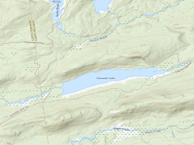 USGS topographic map of Cascade Lake Designated Campsite #2 [DEC #19083] (Pigeon Lake Wilderness)