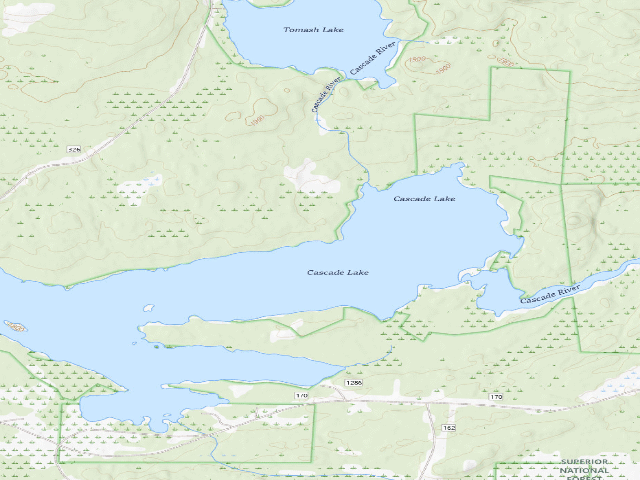 USGS topographic map of Cascade Lake Site 2