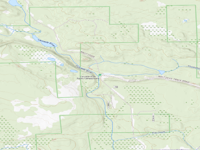 USGS topographic map of Cascade River Rustic Campground