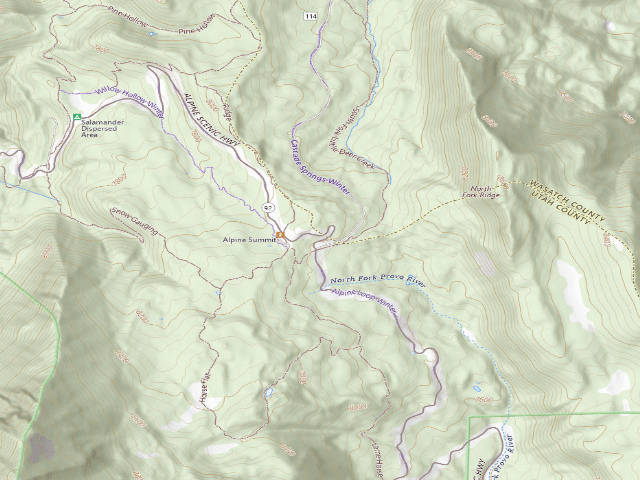 USGS topographic map of Cascade Scenic Drive Dispersed Area
