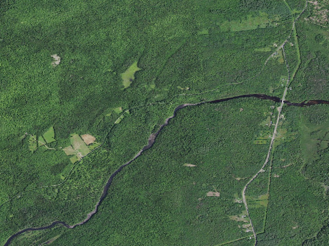 Aerial image of Casey Road Campsite (Taylor Pond Wild Forest)