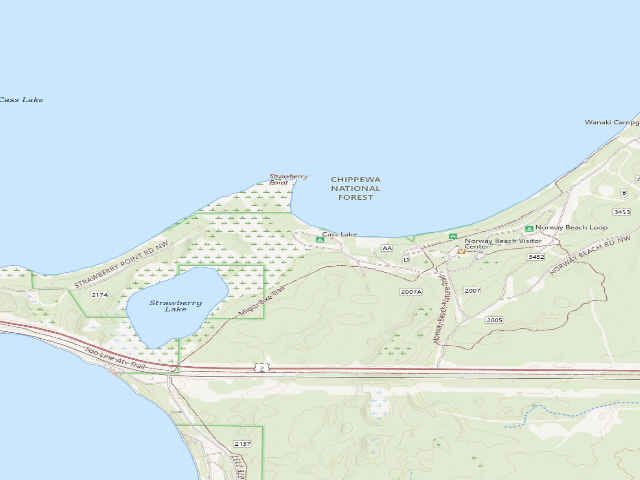USGS topographic map of Cass Lake