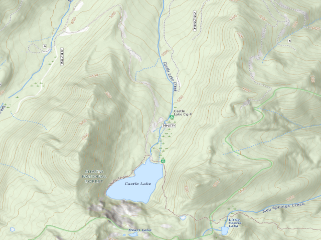 USGS topographic map of Castle Lake Campground