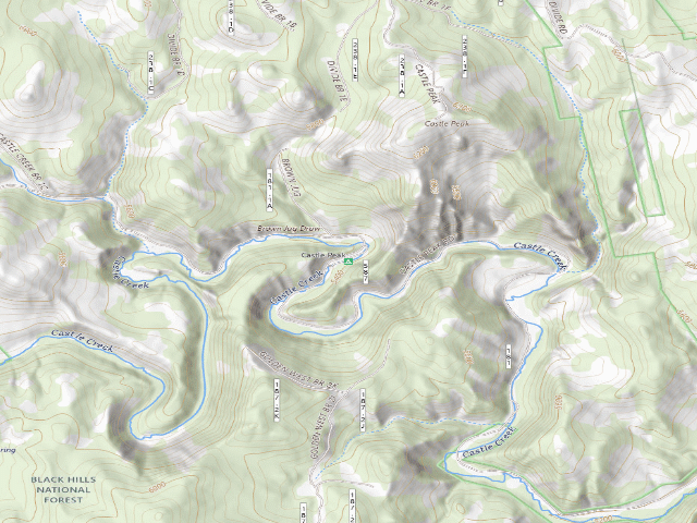 USGS topographic map of Castle Peak