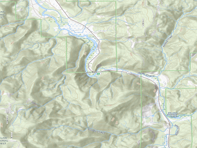 USGS topographic map of Castle Rock Campground