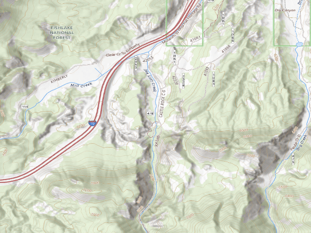 USGS topographic map of Castle Rock Campground