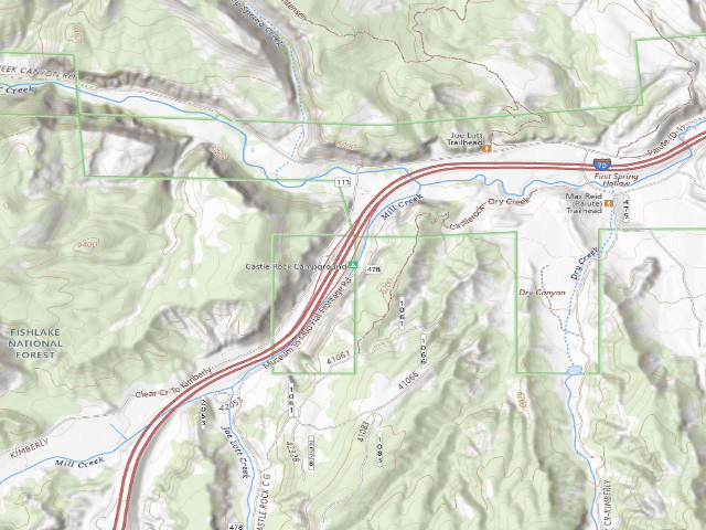 USGS topographic map of Castle Rock Campground