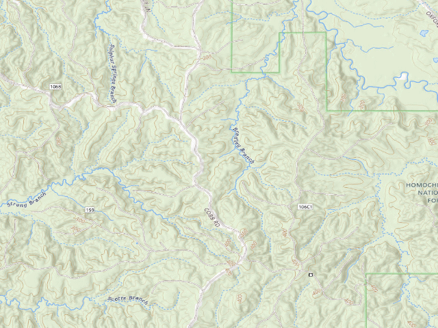 USGS topographic map of Caston Creek WMA camp site 3