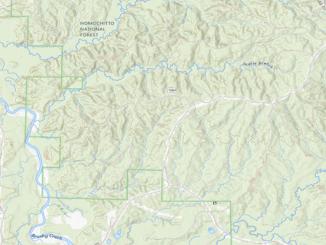 USGS topographic map of Caston Creek WMA camp site 4
