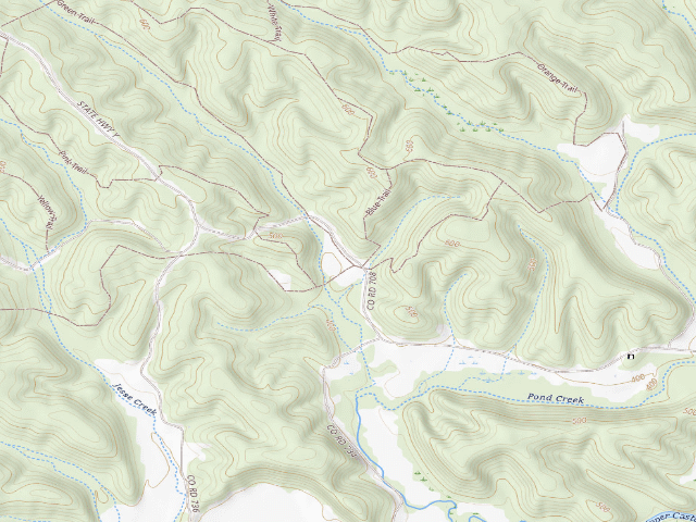 USGS topographic map of Castor River Conservation Area