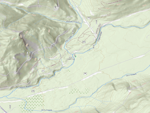 USGS topographic map of Cat Creek Cg