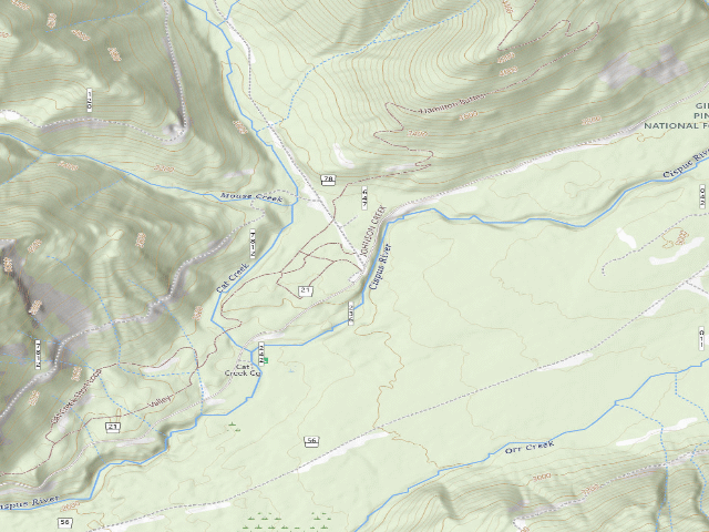 USGS topographic map of Cat Creek Chimney Cg