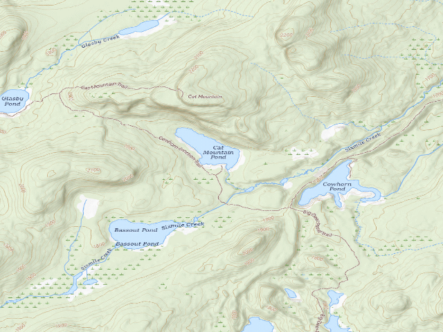 USGS topographic map of Cat Mountain Pond Campsite (Five Ponds Wilderness)