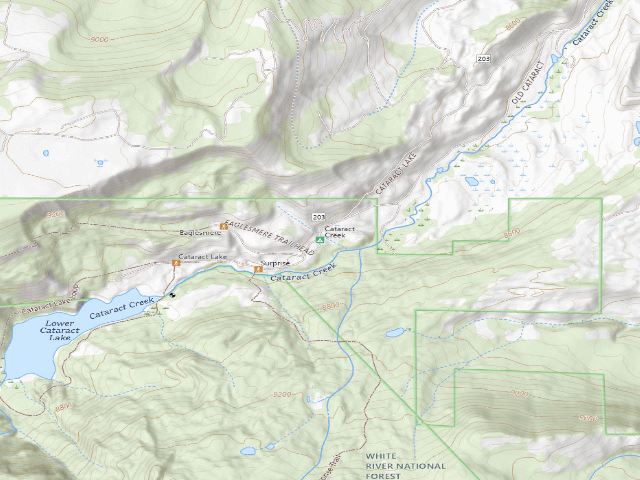 USGS topographic map of Cataract Creek
