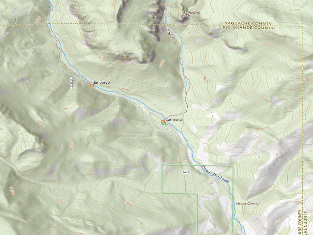 USGS topographic map of Cathedral Campground
