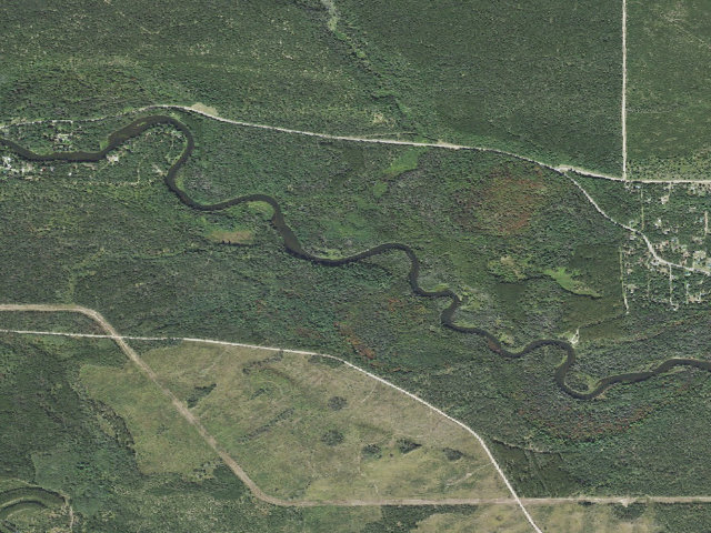 Aerial image of Cathedral Pines Campground