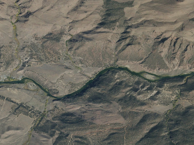 Aerial image of Cats Paw River Camp