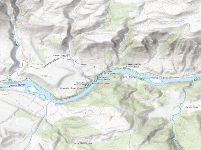 USGS topographic map of Cats Paw River Camp
