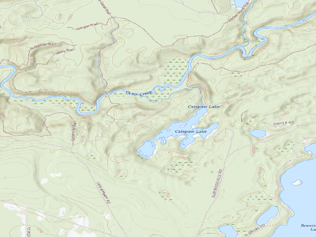USGS topographic map of Catspaw Lake Campsite (Independence River Wild Forest)