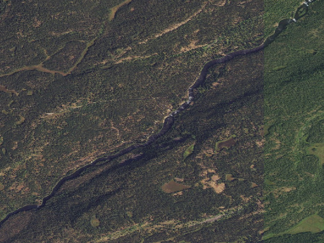 Aerial image of Cave Falls Campground