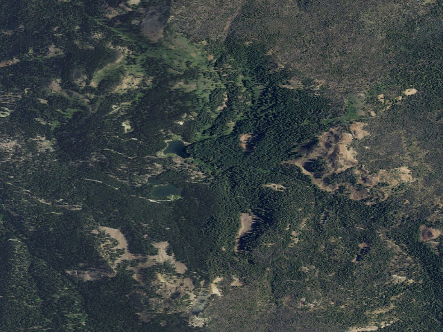 Aerial image of Cave Lake Campground