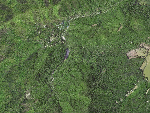 Aerial image of Cave Mountain Lake Campground