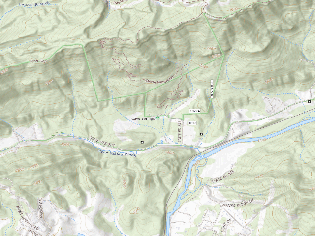 USGS topographic map of Cave Springs