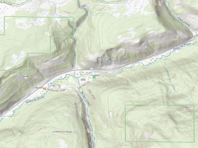 USGS topographic map of Cayton Campground