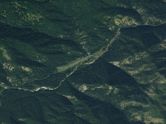 Aerial image of Cayuse Landing Camp