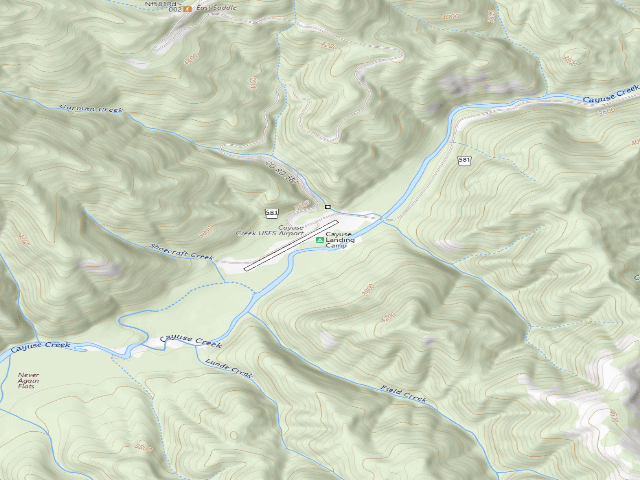 USGS topographic map of Cayuse Landing Camp