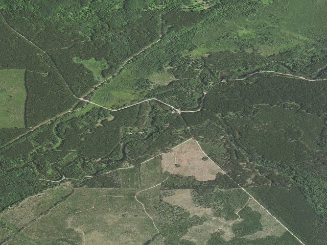 Aerial image of CCC Bridge State Forest Campground