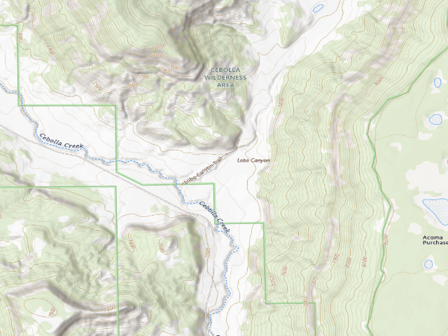 USGS topographic map of Cebolla Wilderness Area